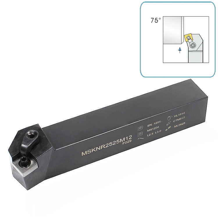 Sandhog Tempat Alat Pemotong Bubut CNC untuk Alat Putar Sisipan Karbida Tungsten MSKNR2525M12