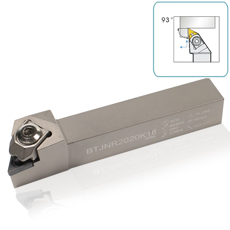 Sandhog Tungsten Carbide Insert Turning Tool Holder Alat Pemotong Presisi Tinggi BTJNR2020K16
