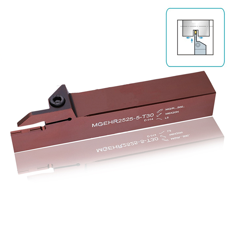 Sandhog CNC Tungsten Carbide Sisipan Pemotong Alat Pemegang Alat Grooving Eksternal MGEHR